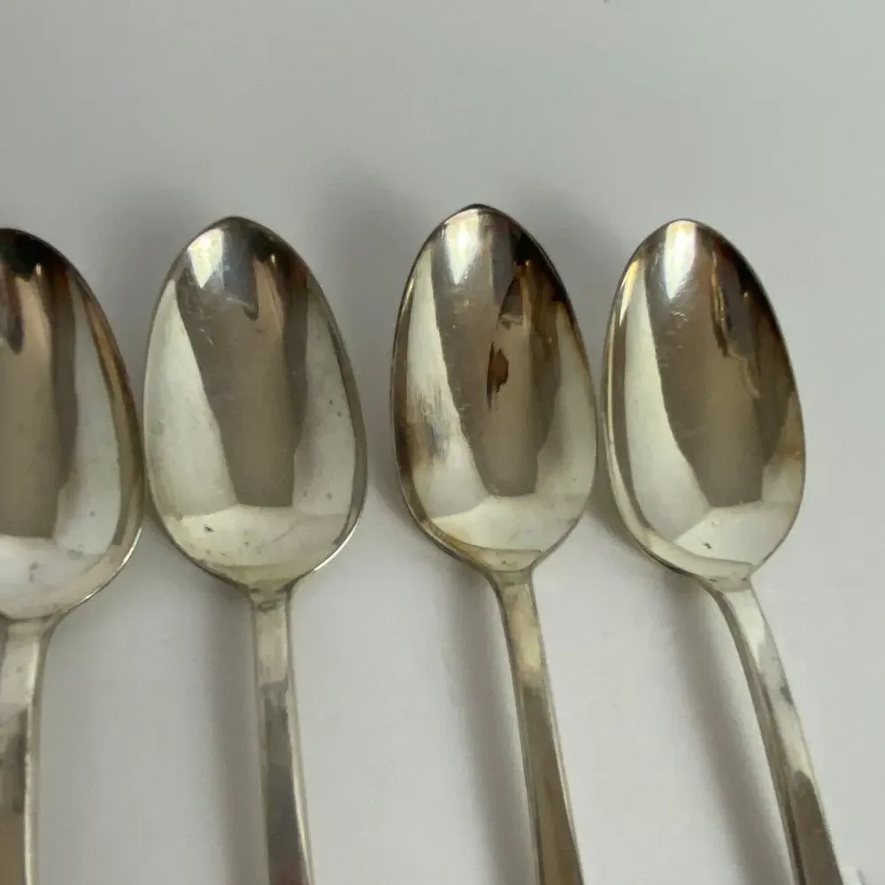 Antique R & B Large Spoons Soup Spoons Lot of 6 Silverplate? Shield Floral